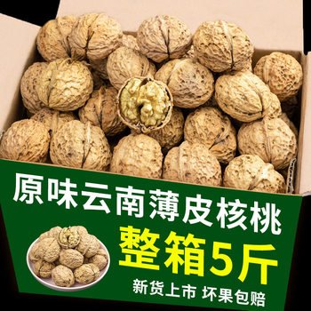 Yunnan Thin-Skinned Walnuts 2025 New Crop Paper-Skinned Walnuts for Pregnant Women Thin-Shelled Black Walnuts Special Nuts 2.5kg Fresh