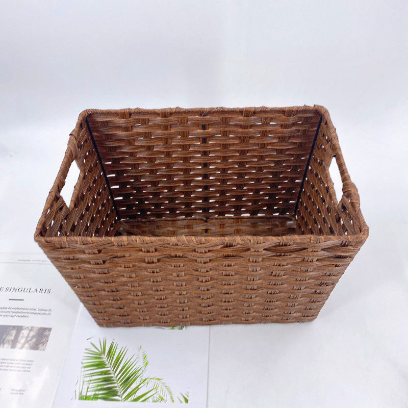 Dirty Clothes Basket Plastic Rattan Cabinet Storage Basket Cloakroom Cabinet Storage Basket Plaid Basket Arrangement Basket Rectangular