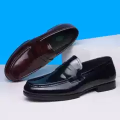 High-end Leather Shoes Men's Slip-on Loafers Spring Breathable Business Casual Shoes Soft-soled All-match Shoes