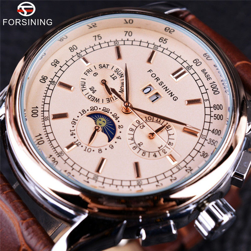 forsining men's fashion casual multi-functional Shanghai movement automatic mechanical watch