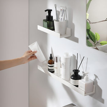 Household Punch-Free Bathroom Sink Storage Rack Household Toiletries Sundry Storage Rack I-Shaped Storage Rack