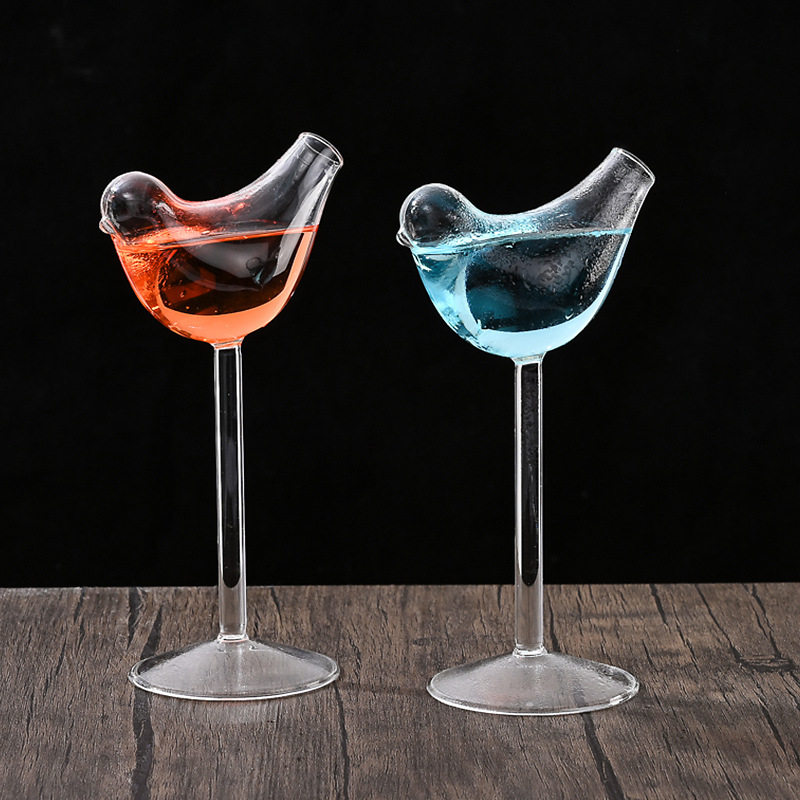Creative Bird Wine Glass Bar Internet Celebrated Bird Cocktail Cup Personalized Alien Wine Glass Smoked Wine Glass Goblet