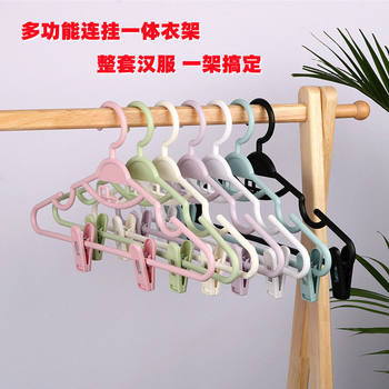 ins wind hanger integrated hanger drying rack dual-use clothes support seamless non-slip dormitory hanger wholesale