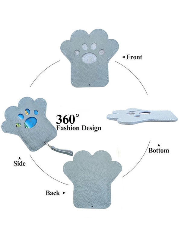 Cross-border 2024 New Cartoon Cat's Claw Cowhide Card Case Card Case Large Capacity Genuine Leather Certificate Bag Student Meal Card Case