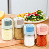 Controlled Salt Bottle Quantitative Seasoning Jar Kitchen Glass Seasoning Press Seasoning Jar Sealed Seasoning Box Salt Jar MSG