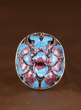 景泰蓝戒指开口款国风小众银饰女