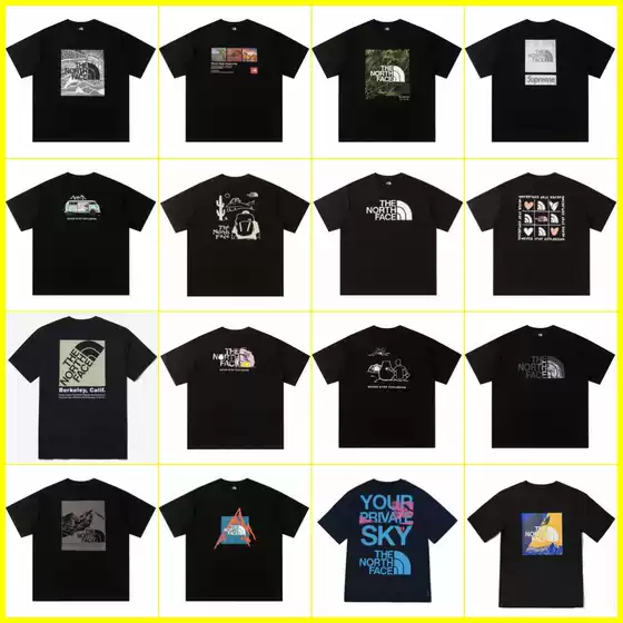 Authentic North Face T-Shirt for Men and Women, Unisex Couple Style, Trendy Print, Versatile Casual Short Sleeve