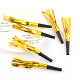 Свисток с золотым дующим драконом, детский праздничный реквизит для аплодисментов, шелковый дождь, Маленькая игрушка с дующим драконом, День рождения, Выдувной рулет