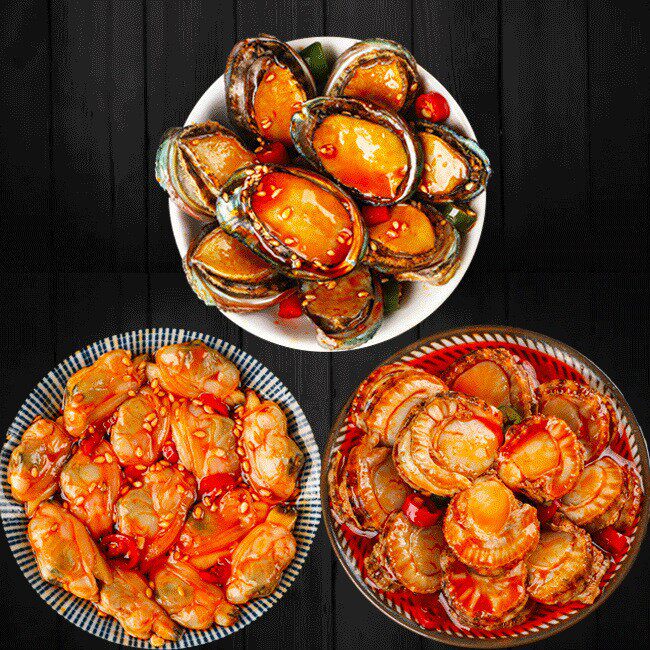 [Great Deal] Ready-To-Eat Large Canned Abalone Spicy Sauce Small Seafood Ready-To-Eat Canned Oysters and Scallops