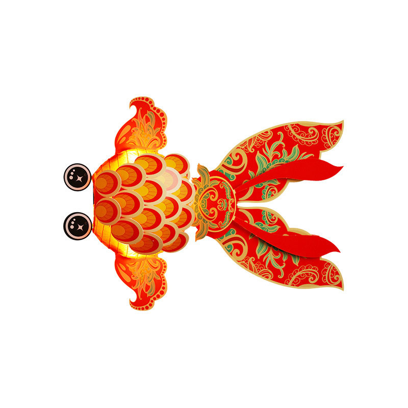 Mid-Autumn Festival Satchel Lantern Koi Fish Ancient Style Small Lantern with Light Stall Handmade DIY Luminous Lantern Wholesale