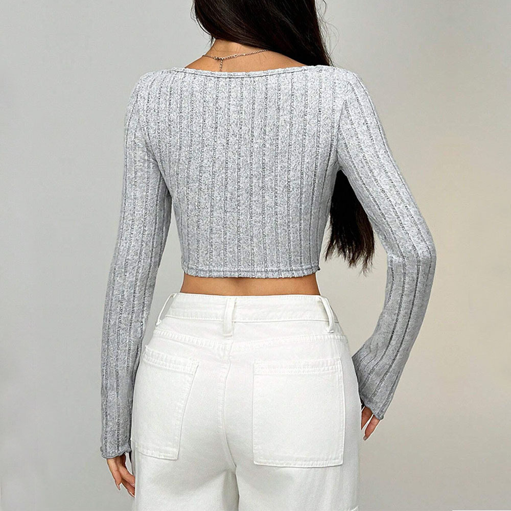 Slim Fit Cropped T Shirt Sexy Design Short Sleeve Lightweight Fabric Spring Summer Casual Wear Wholesale Available