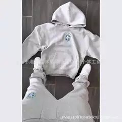 Cross-border New Autumn and Winter Fashion Brand Printed Pullover Long Sleeve Hooded suit Men's Casual All-match
