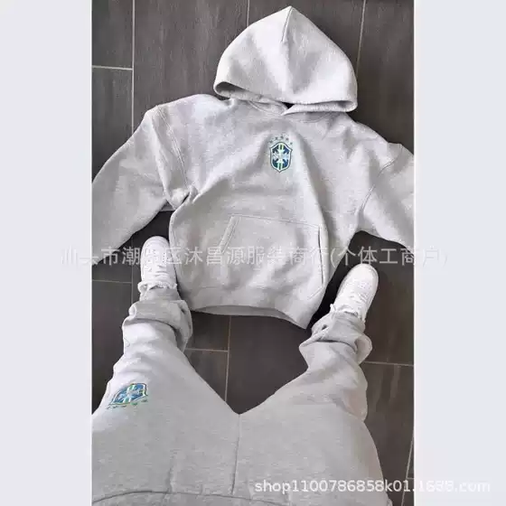 Cross-border New Autumn and Winter Fashion Brand Printed Pullover Long Sleeve Hooded suit Men's Casual All-match