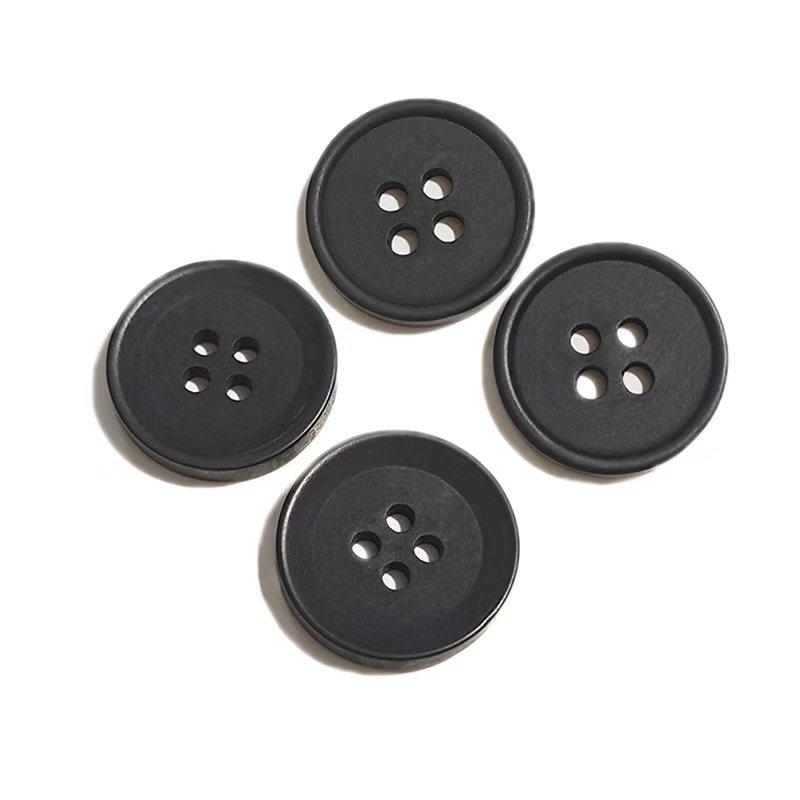 Matte Resin Buttons for Coats and Trench Coats, Small Thin-Edged Suit Buttons, Wide-Edged Two-Eye and Four-Eye Frosted Buttons, Suit Buttons