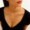 Ins Style Popular White Oil Dripping Heart Necklace for Women 2025 Niche Design Exquisite Clavicle Chain Elegant Necklace