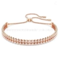 Double row diamond pull-out rose gold bracelet