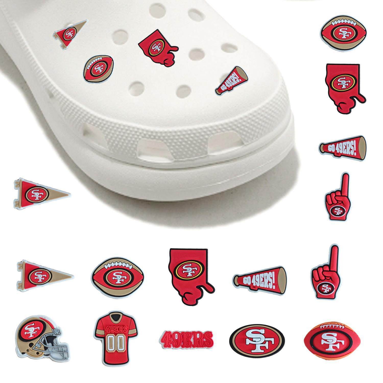 Cross-border hole shoes shoe buckle football San Francisco team PVC plastic shoes flower pvc cartoon cute cross-border hot sale