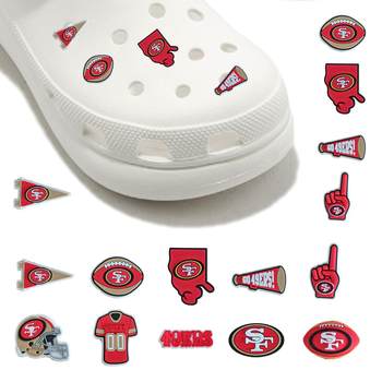Cross-border hole shoes shoe buckle football San Francisco team PVC plastic shoes flower pvc cartoon cute cross-border hot sale