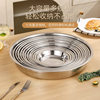 316 Stainless Steel Plate Food Grade Plate Household Preparation Plate Round Plate Dinner Plate Tableware Z^
