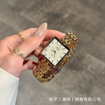 Goldie Square Large Dial Watch Accessible Luxury Couple High-End Ultra-Thin Steel Band High-Value Watch Female 62019