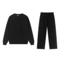 N01 black round neck suit
