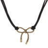 Vintage Black Gold bow necklace for women ins niche sweet cool clavicle chain alloy choker collar jewelry accessories