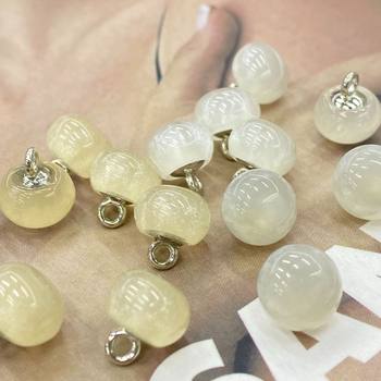 10mm Off-white Round Glitter Button Chinese Style Ethnic Han Dynasty Cheongsam Button Clothing Accessories