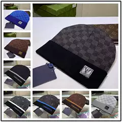 New Plaid Woolen Hat, Popular in Europe and America, Cross-Border Knitted Hat, Trendy Brand for Couples, High-Quality, Warm and Fashionable Hat