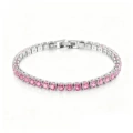 4mm hand-set zircon bracelet pink