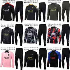 Wholesale Children's Half-Pull Football Training Uniforms Paris Inter Milan Chelsea Arsenal Liverpool Barcelona Long-Sleeved Suit
