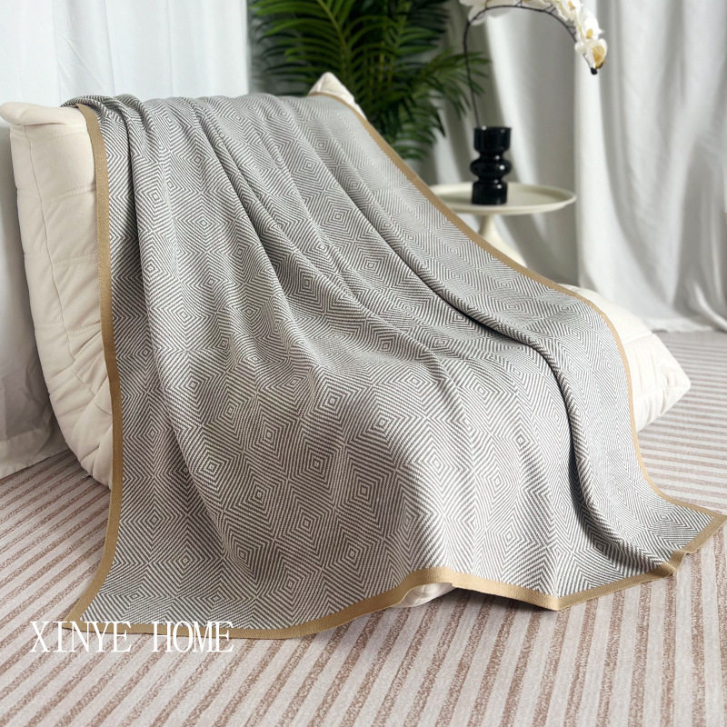 Nordic Style Knitted Thread Blanket Sofa Decoration Casual Wool Blanket Airplane Blanket Factory Direct Sales Spot Customization Cross-Border