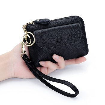 Genuine Leather Fashionable Coin Purse Ins Women's Large Capacity Portable Coin Storage Bag Ultra-thin Multi-functional Small Clutch Bag