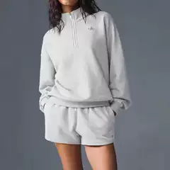 SSA10 stand up collar sports hoodie women's autumn and winter fitness yoga clothes long sleeved top versatile half zip hoodie