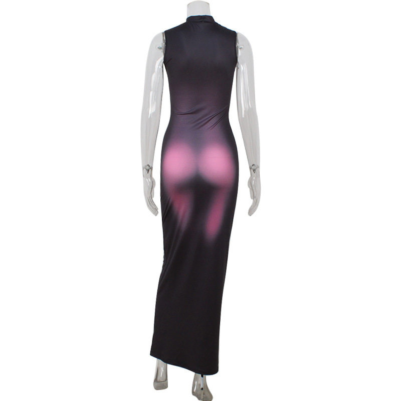 3D Printed Sleeveless Bodycon Dress Stylish High Stretch Slim Fit Casual or Party Wear Wholesale Available