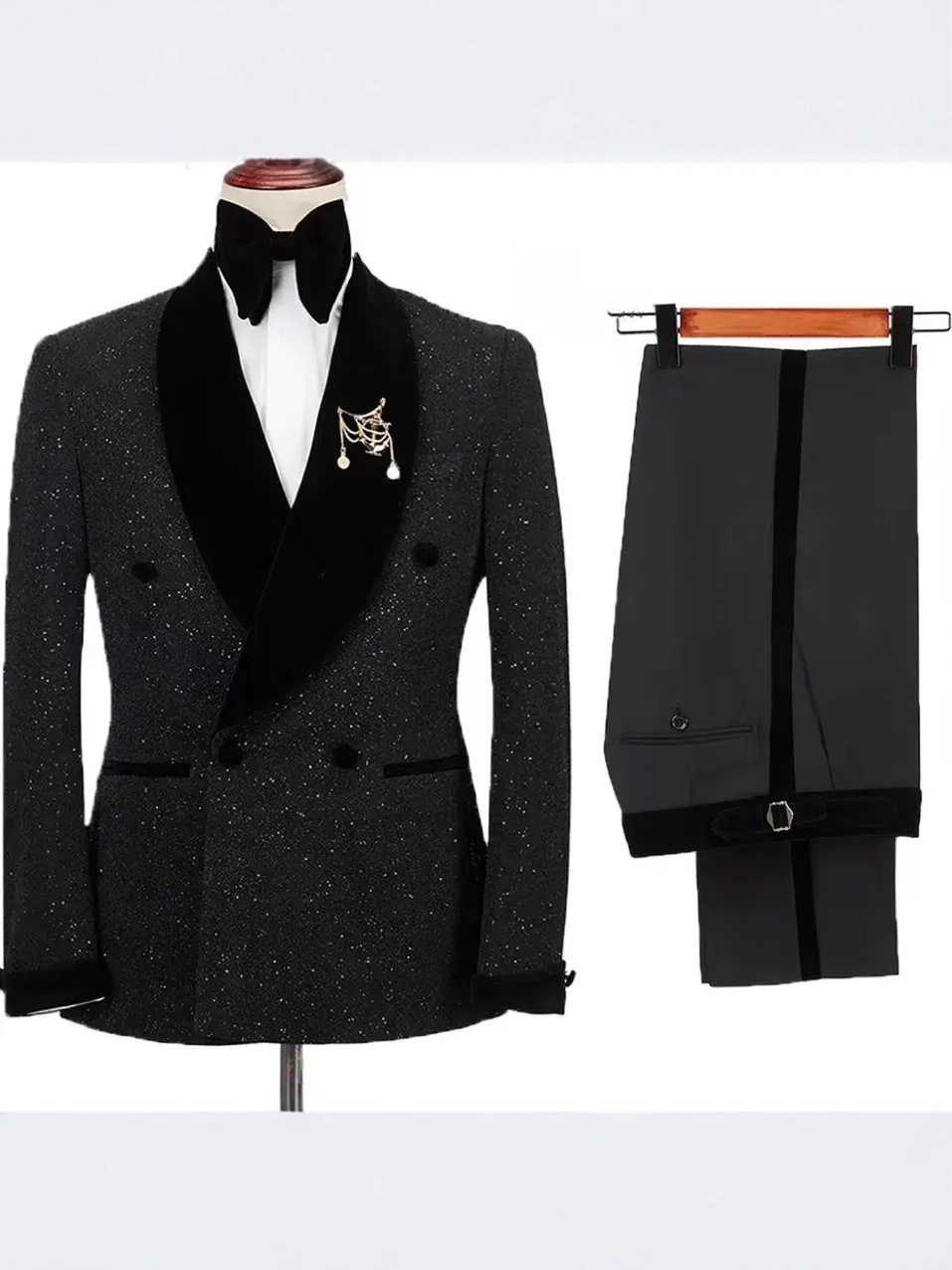 bright gauze men's suit wedding performance host slim new men's suit