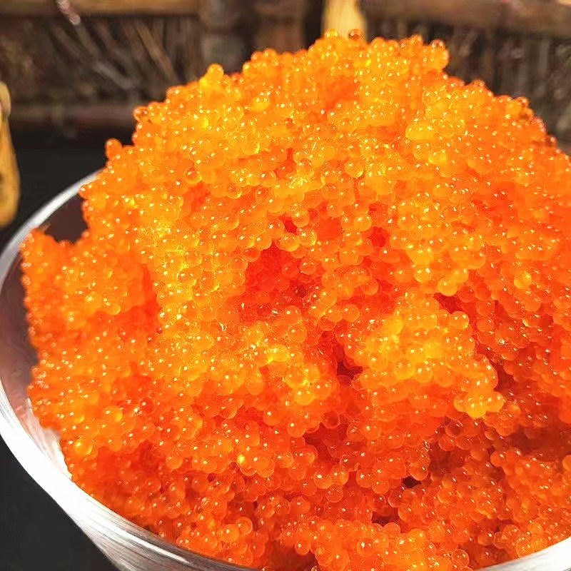 Captain Jiang's Small Fish Roe, Red Crab Roe, Seasoned Spring Fish Roe, Caviar, Thawed Ready-To-Eat Sushi Cooking Commercial