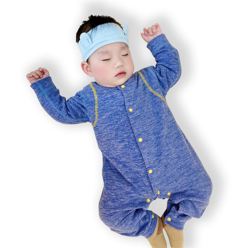 Baby de velvet mid-open jumpsuit autumn clothes Spring and Autumn Winter pajamas baby long-sleeved romper bottoming jumpsuit warm