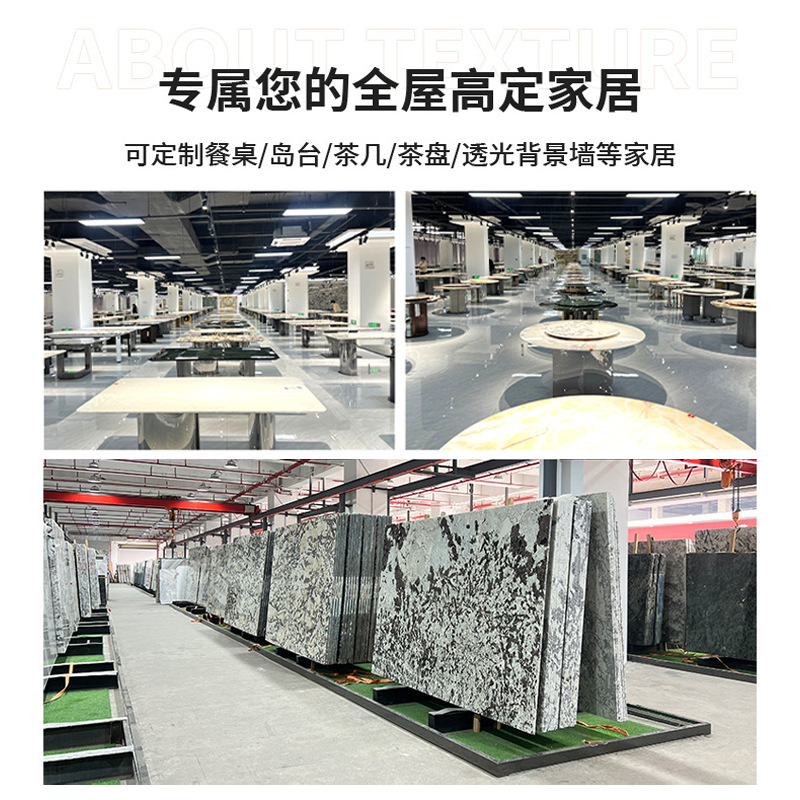 意式轻奢天然奢石餐桌长桌现代简约天然大理石台面餐台厂家定制