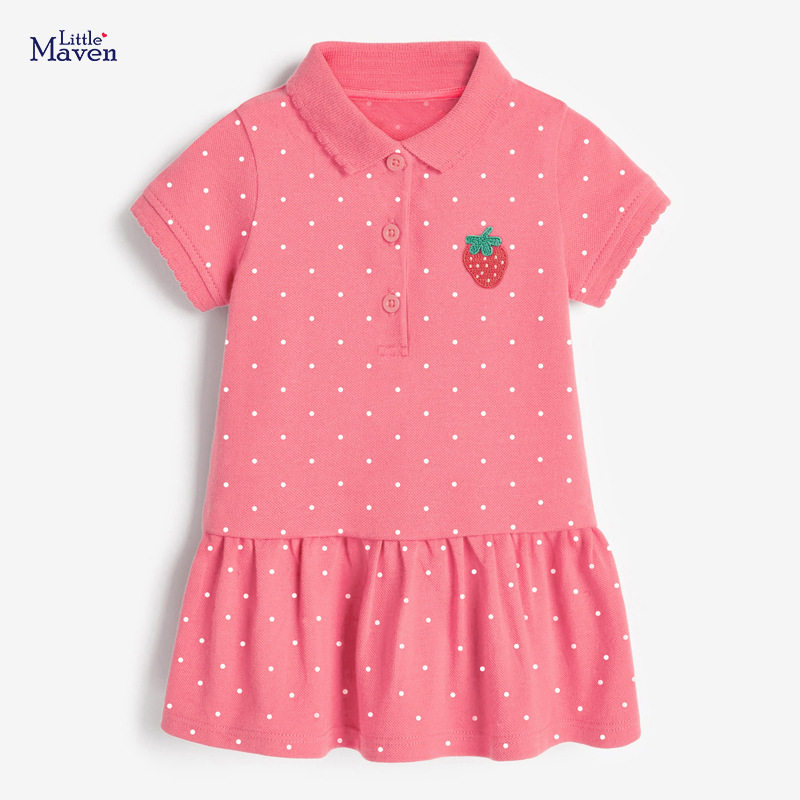 Kids' Dress, New Summer Short-sleeve Children's Dress, Knitted Girls' Polo Dress