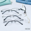 Glasses shop fast selling memory alloy business glasses frame wholesale square comfortable men's half frame brushed myopia frame
