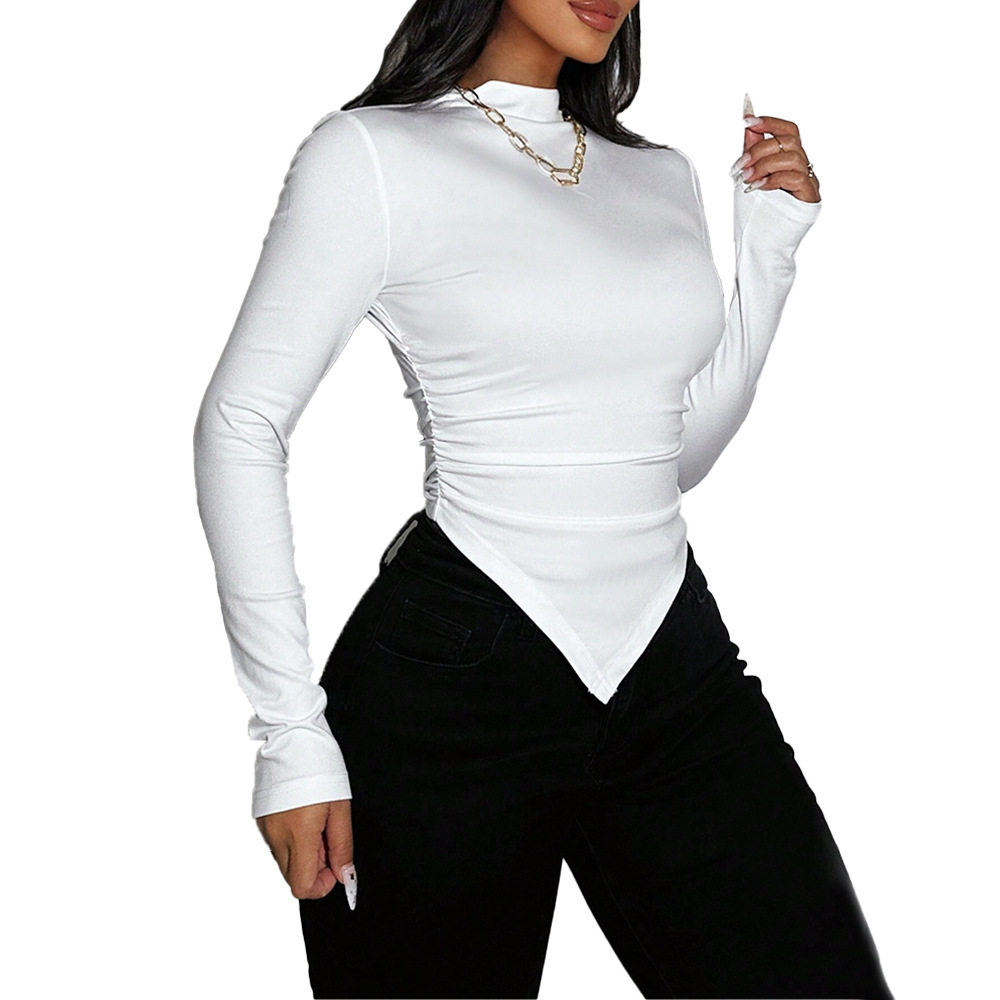 Womens Slim Fit Short Sleeve T Shirt Minimalist Style Elegant Look Soft Fabric Spring Summer Casual Wear Wholesale