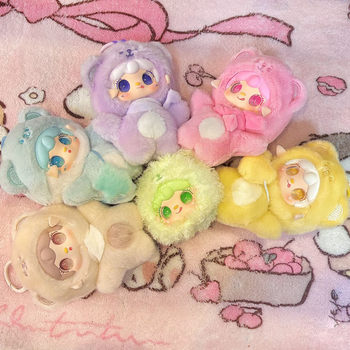 Blind Box Trendy Yokei Oxygen Bite Bear Blind Box Vinyl Plush Doll Ornaments Home