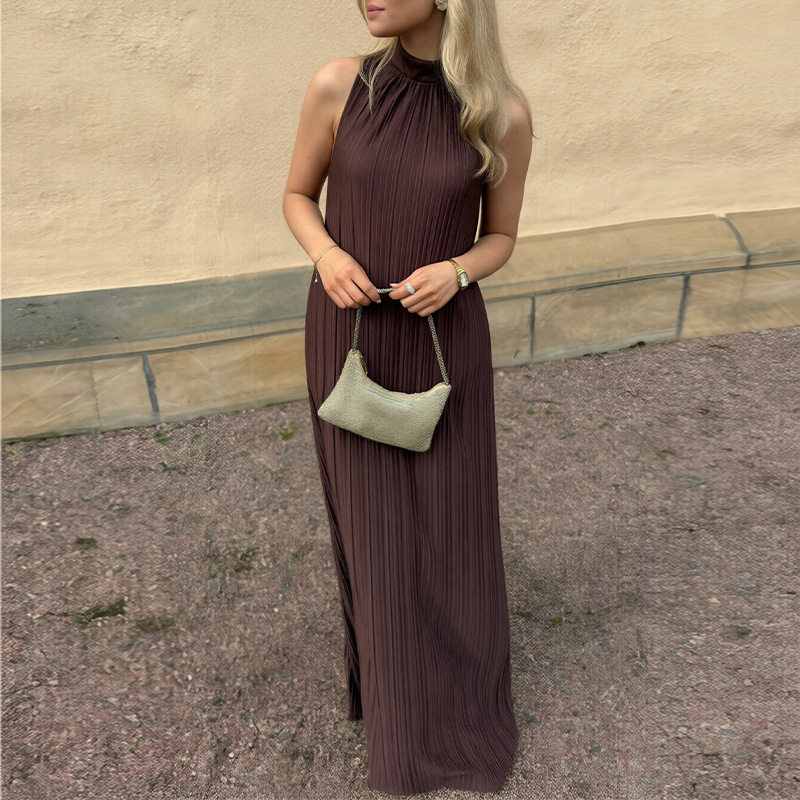Elegant Striped Maxi Dress for Women Sleeveless Summer Style High End Feel Wholesale Available