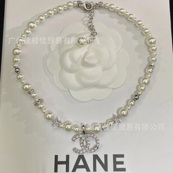 Real Shot of Xiangjia's High-Quality Star-Filled Diamond-Sized Pearl Necklace for Women, Sweet Little Fragrant Clavicle Chain, Factory Direct Sale