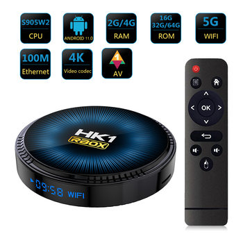 Hk1 Rbox-W2 Network Set-Top Box Tv Box Dual-Band Wifi Bluetooth 8K High-Definition Player S905W2