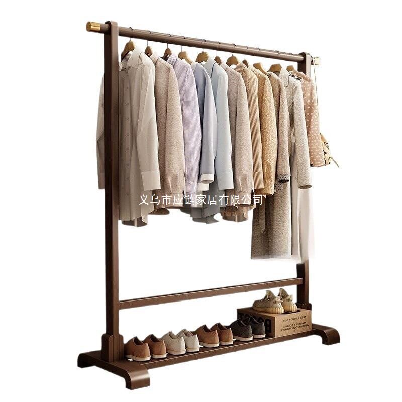 German Solid Wood Clothes Hanger Household Nordic Clothes Hanger Floor-Standing Bedroom Bedside Simple Coat Rack