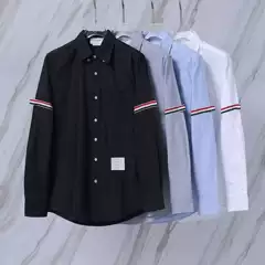 TB long-sleeved shirt series large collection Oxford woven poplin men's and women's same simple shirt bottoming top coat fashion