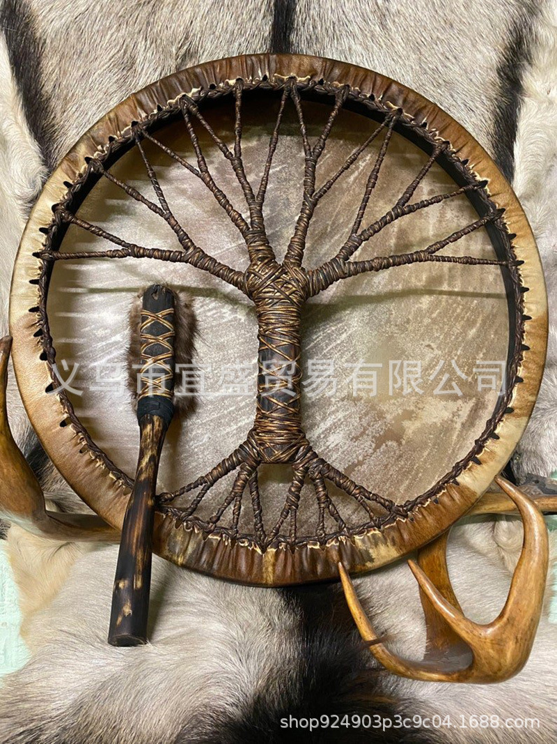 Cross-Border Tree of Life Ornaments Design Home Courtyard Decoration Pastoral Drum Creative Art Ornaments Resin