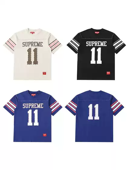 High-Quality Cross-Border Summer New Style Sup Rivet Rhinestone Appliqué Letter Short-Sleeved T-Shirt, Same Style for Men and Women