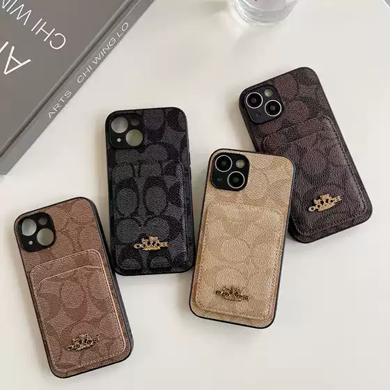 Trendy Brand Card Holder Phone Case for iPhone 17 Pro Max, Luxury Phone Case with Full Coverage and Soft Edges, Suitable for 13